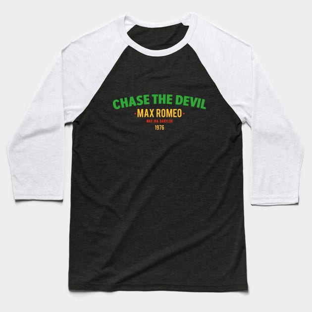 Chase the Devil: Max Romeo's Timeless Reggae Revelation Baseball T-Shirt by Boogosh